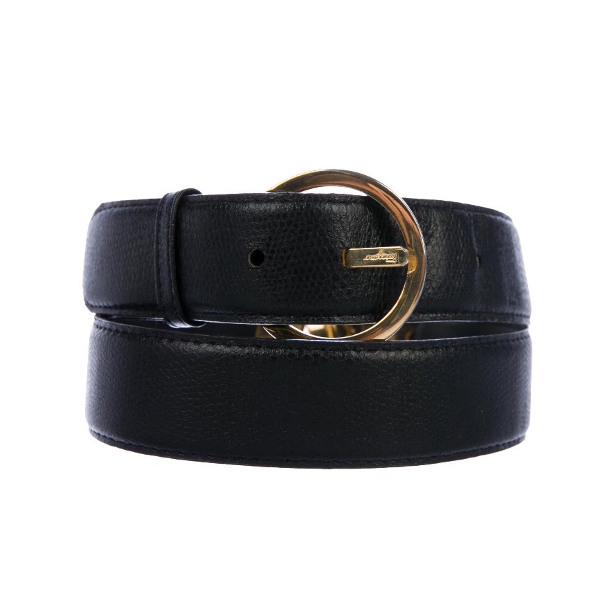 Salvatore Ferragamo Leather Waist Black Belt